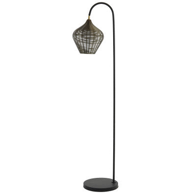 Alvaro Antique Bronze & Matt Black Metal Floor Lamp