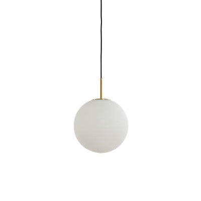 Medina Antique Bronze & Matt White Glass Pendant Light 25cm