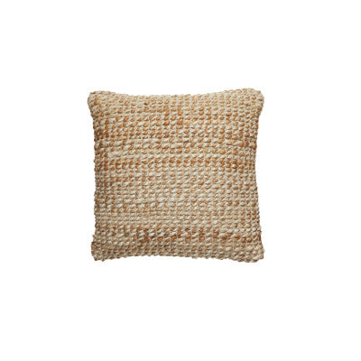 Jolita Natural/Brown Jute Woven Square Cushion 45x45cm