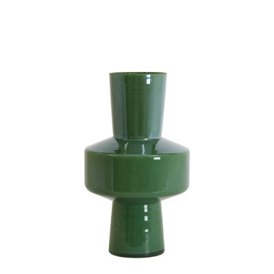 Trasmo Dark Green Lustre Glass Vase