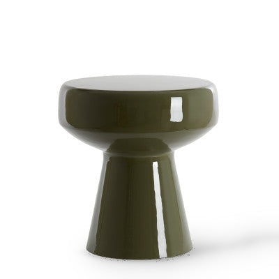 Dakwa Gloss Dark Olive Green Metal Round Side Table 42cm
