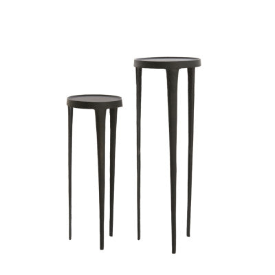 Tobias Set of 2 Black Metal Plinths