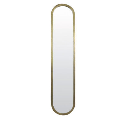 Farah Antique Bronze Metal Oval Full Length Leaner Mirror