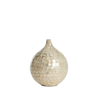 Elorza Cream Bamboo Mosaic Vase 25cm