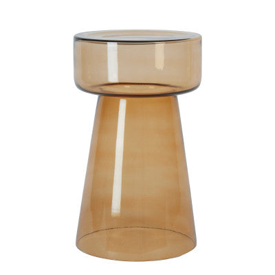 Dakwa Ochre Yellow Glass Round Side Table 50cm