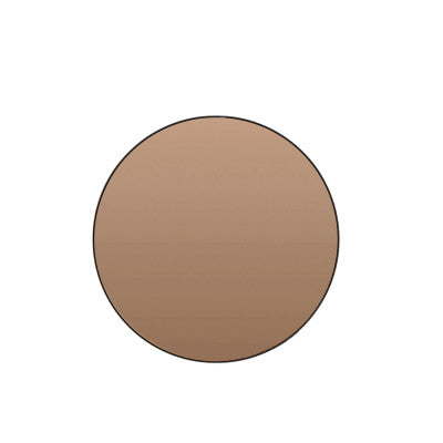 Espejo Brown Glass & Black Round Mirror 116cm