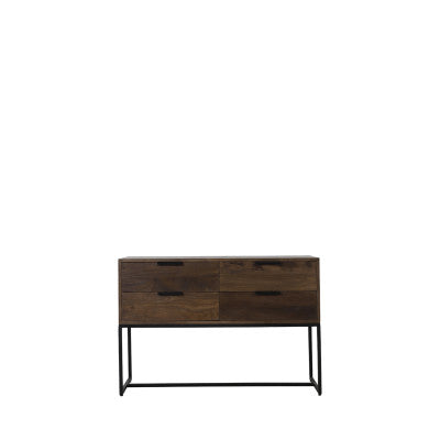 Meave Matt Dark Brown Wood Console Table
