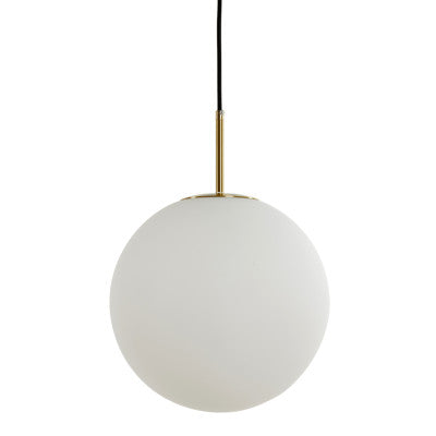 Medina Antique Bronze & Matt White Glass Pendant Light 40cm