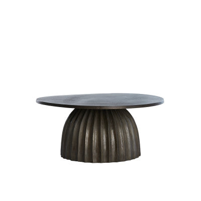 Veglia Matt Dark Brown Metal Round Side Table 33.5cm