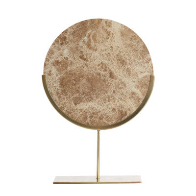 Moreno Brown Marble & Antique Bronze Ornament on Stand 51.5cm