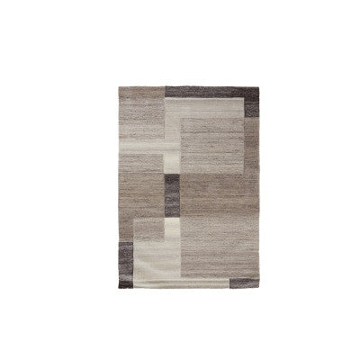 Almao Beige & Dark Brown Wool Rectangular Rug 160x230cm