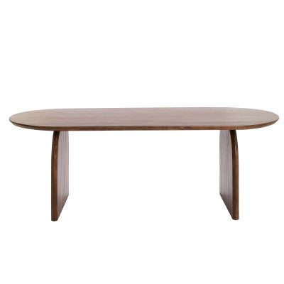 Indore Brown Acacia Wood Oval Dining Table 220cm