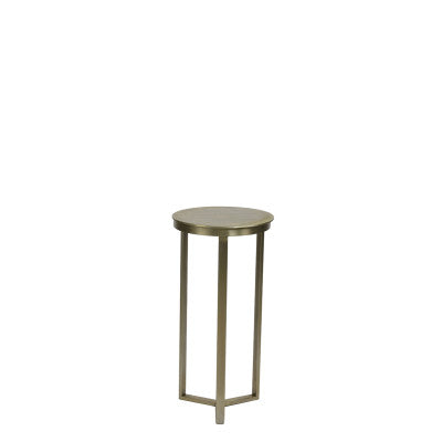 Retiro Light Gold Metal Plinth Side Table 60.5cm