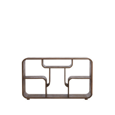 Labare Grey/Dark Brown Wood Open Display Unit 82cm