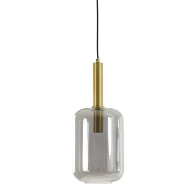 Lekar Antique Bronze & Smoked Glass Pendant Light 22cm