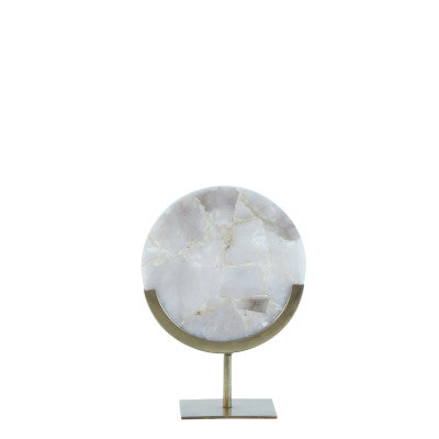 Gouya Grey Agate & Antique Bronze Ornament on Stand