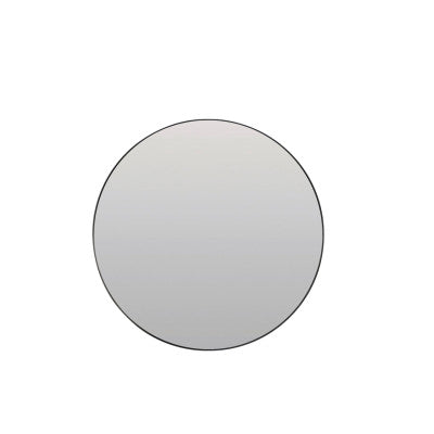 Espejo Clear Glass & Black Round Wall Mirror 116cm