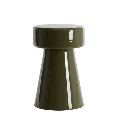 Dakwa Gloss Dark Olive Green Metal Round Side Table 47cm