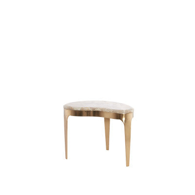 Giulio Taupe Marble & Antique Bronze Coffee Table 51cm