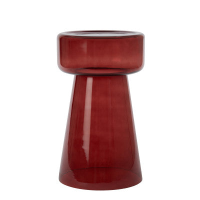 Dakwa Burgundy Glass Round Side Table 50cm