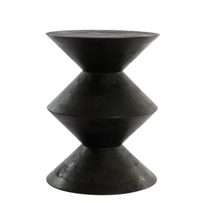 Larus Matt Black Mango Wood Round Side Table 60cm