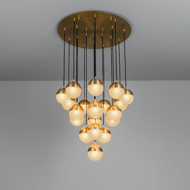 Schwung Molecule Cluster 19 Frosted Chandelier