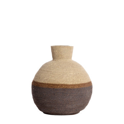 Bisira Natural & Brown Seagrass Storage Basket 37.5cm