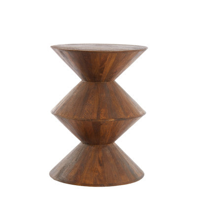 Larus Brown Mango Wood Round Side Table 60cm