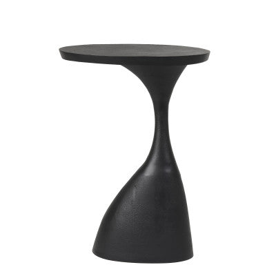 Macau Matt Black Metal Oval Side Table 55cm