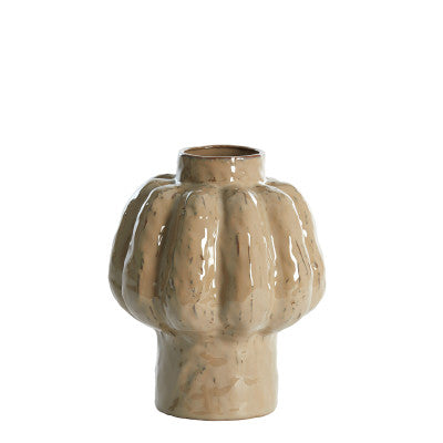 Aliveri Taupe Ceramic Vase 25cm
