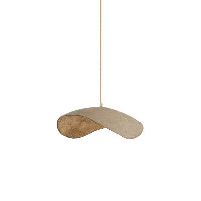 Lonia Grey & Antique Bronze Papier Mâché Pendant Light 53cm
