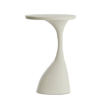 Macau Matt Cream Metal Oval Side Table 55cm