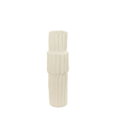 Longa Cream Ribbed Ceramic Vase 58cm