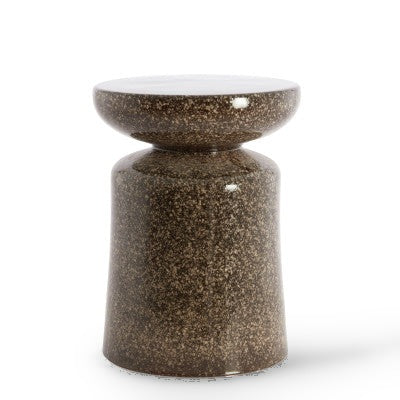 Kotor Dark Brown Ceramic Round Side Table