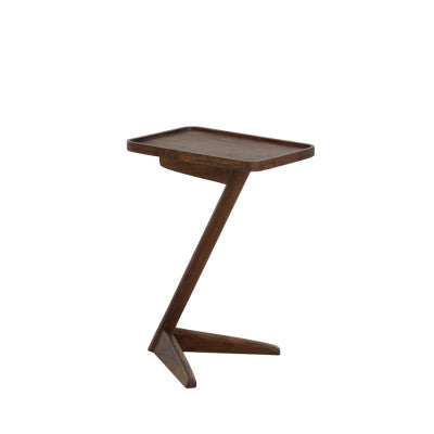 Qiano Brown Acacia Wood Rectangular Side Table