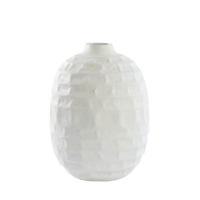 Tariva Matt Cream Metal Vase 35cm