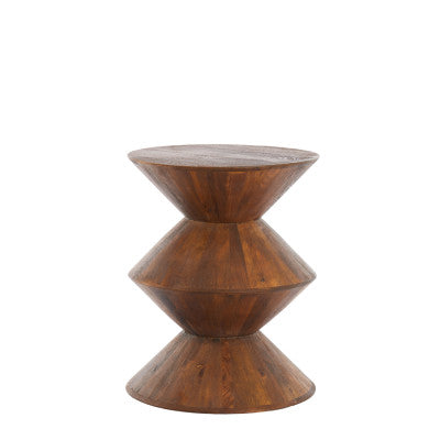 Larus Brown Mango Wood Round Side Table 50cm