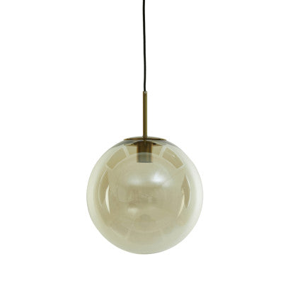 Medina Amber Glass & Gold Pendant Light 40cm