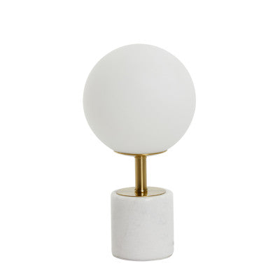 Medina Antique Bronze & Matt White Glass Table Lamp