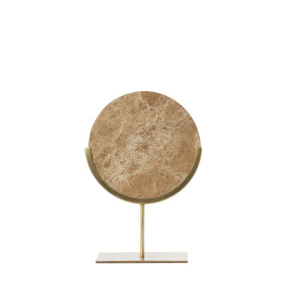 Moreno Brown Marble & Antique Bronze Ornament on Stand 38.5cm