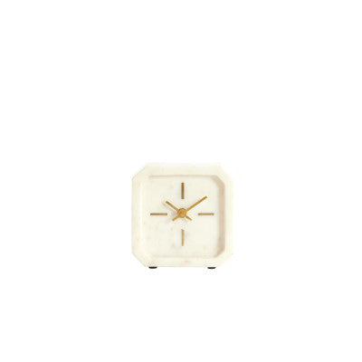 Pablia White Marble Table Clock 13cm