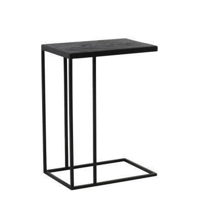 Chisa Black Mango Wood Rectangular Side Table
