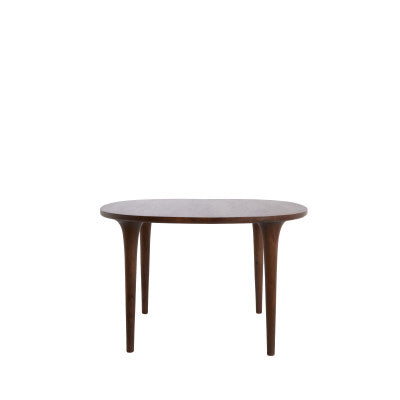 Zale Dark Brown Acacia Wood Round Dining Table 120cm