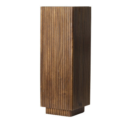 Gatura Dark Brown Wood & Glass Plinth 100cm