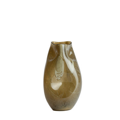 Jorien Taupe & Olive Green Glass Vase 32cm