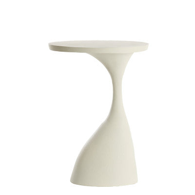 Macau Matt Cream Metal Oval Side Table 61cm