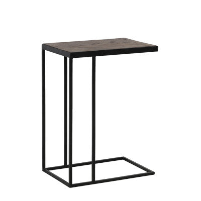 Chisa Brown/Black Mango Wood Rectangular Side Table