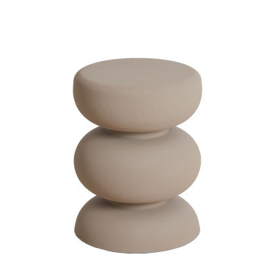 Kobodo Matt Cream Metal Round Side Table