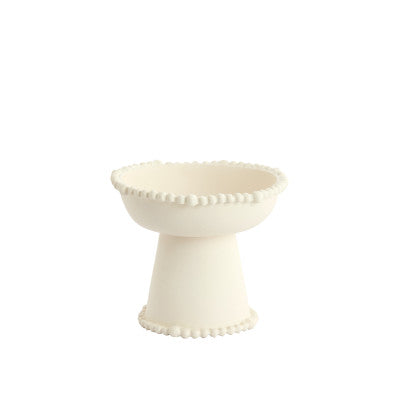 Oto Cream Metal Decorative Bowl on Stand 20.5cm