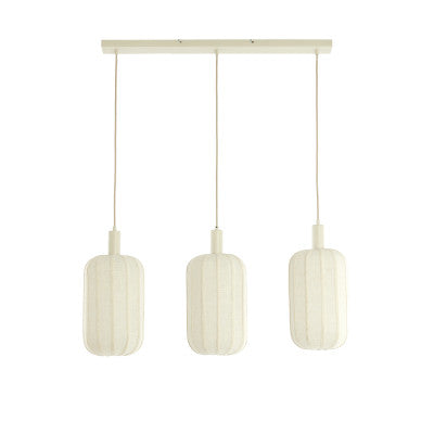 Tufia Cream Linen 3 Light Pendant Light 80cm